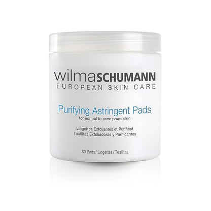 Wilma Schumann Purifying Astringent Pads for Face, Skin Exfoliating Pads with Salicylic Acid, Pack of 60