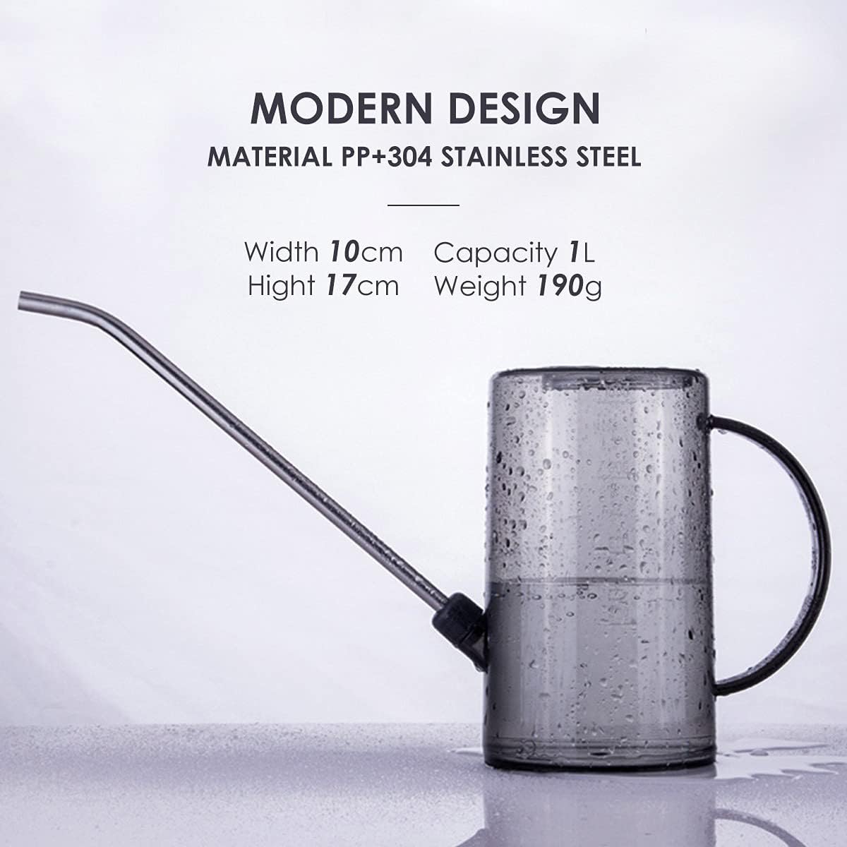 Watering Can Indoor, Small Watering Cans for House Plants, Succulents and Flowers, Long Spout, 1 Liter, with Bonus Plant Mister Spray Bottle