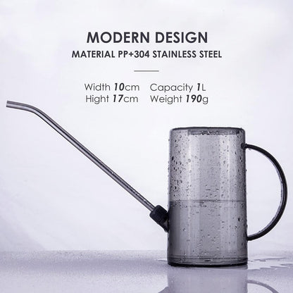 Watering Can Indoor, Small Watering Cans for House Plants, Succulents and Flowers, Long Spout, 1 Liter, with Bonus Plant Mister Spray Bottle