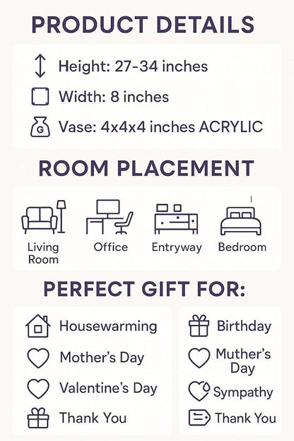 Premium White Phalaenopsis Orchid Plant - Live Double Stem with Amethyst Crystal - Indoor Flowering Houseplant Gift - Perfect for Birthday Anniversary