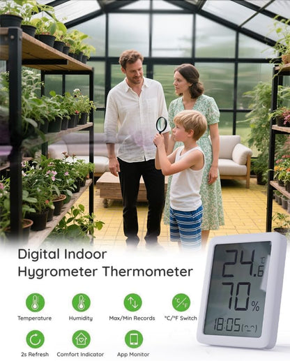 6×4FT Small Greenhouse, Walk in Green Houses for Outside and Garden Planting, Enhanced Aluminum Mini Greenhouse with Electronic Thermometers, Withstands Bad Weather to Protect Vegetable or Plants