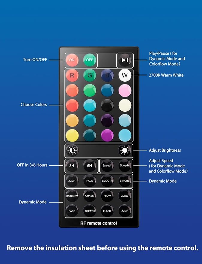 Onforu RGBW Flood Lights Outdoor Remote Control, Color Changing LED Landscape Lights, IP65 Waterproof Uplights for Events, Uplighting for Halloween Christmas Garden Yard Party, Wired 4 Pack 40W