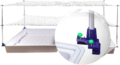 Trellis System Support Kit (Model A) - for Climbing Plants | Square Corner | Ideal for Hydroponics Growing System, Greenhouse & Garden