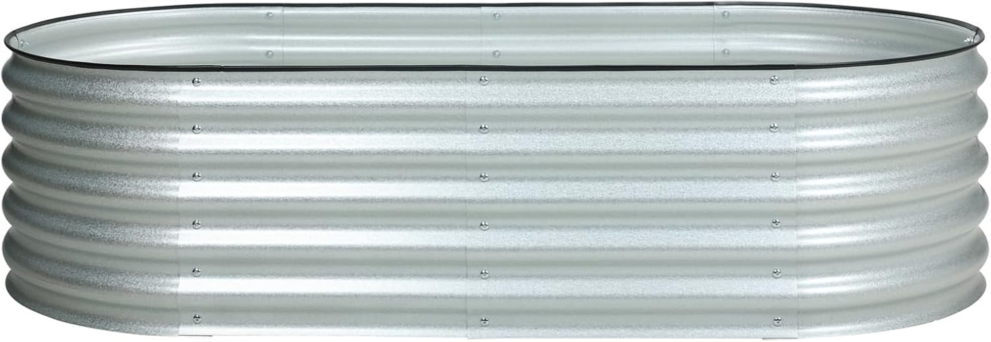 BPS 4-in-1 Metal Raised Garden Bed, 5x2 FT Galvanized Planter Raised Beds for Vegetables, Flowers 17" Extra Tall