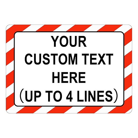 Custom Sign Outdoor 10x7 Inches Horizontal, Metal Gate Sign Personalized for Outside, Customized for Home, Office, Garage, Porch, Delivery Signage, .040 Aluminum, Rust Free, Waterproof(Color-border)