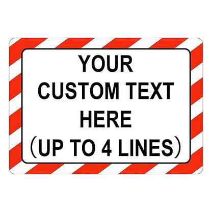 Custom Sign Outdoor 10x7 Inches Horizontal, Metal Gate Sign Personalized for Outside, Customized for Home, Office, Garage, Porch, Delivery Signage, .040 Aluminum, Rust Free, Waterproof(Color-border)