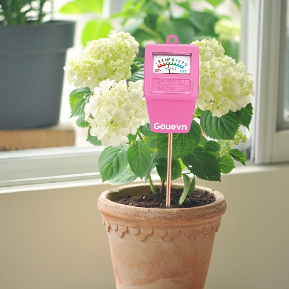 Soil Moisture Meter, Soil Tester Plant Moisture Meter for House Plants, Plant Water Meter Hydrometer Plant Sensor for Indoor Plant Care, No Battery Needed (Pink)