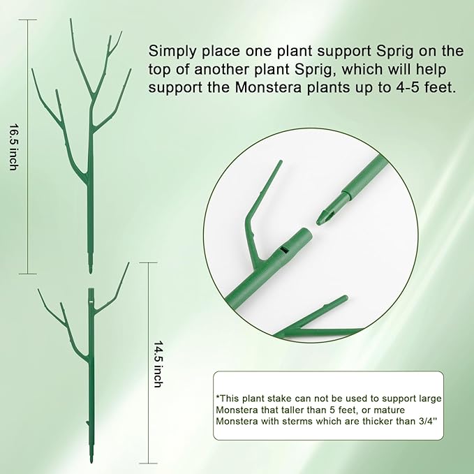 10 Pack Stackable Plant Support Stakes, Climbing Plant Support Structures for Monstera, Pothos, Philodendron Garden Plant Stakes for Indoor Outdoor Plants