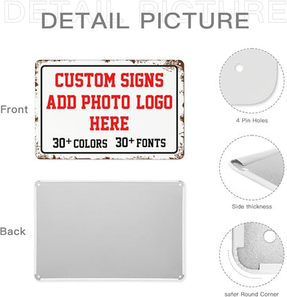 Custom Metal Parking Signs - 12x8inch Personalized for Business, Intersections, Roads, Gardens, Workplaces, Offices, Homes - Hazard Decorative