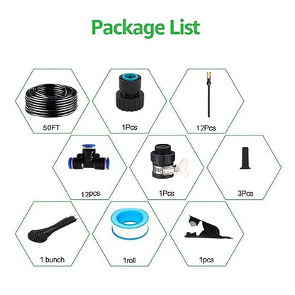 New Quick Connector Drip Irrigation Kits,Automatic Irrigation System With Replaceable 360-degree Bending Dropper,atomizing Copper Nozzle For Watering System For Garden Plant Lawn Patio.(Copper Nozzle)