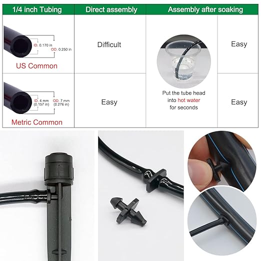 25 Pcs Drip Irrigation Emitters, Adjustable Flow 0-20 GPH Irrigation Drippers with Stake, Full Circle Flow Sprinkler Head, Micro Sprinkler for Garden Patio Lawn Flower Bed