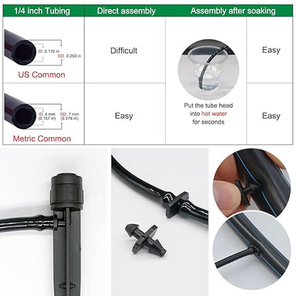 25 Pcs Drip Irrigation Emitters, Adjustable Flow 0-20 GPH Irrigation Drippers with Stake, Full Circle Flow Sprinkler Head, Micro Sprinkler for Garden Patio Lawn Flower Bed