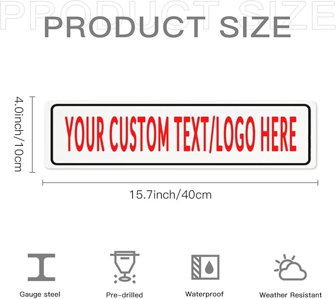 Custom Sign Personalized Custom Metal Sign, Customize For Office, Business, Workplace, Office, Home, Delivery Signs 4x16