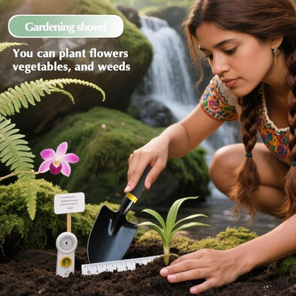 Garden Trowel - Metal Hand Shovel with Rubber Handle. This Garden Hand Trowel is Easy to use and Suitable for Soil Planting, Digging, transplanting and Outdoor Exploration Activities.