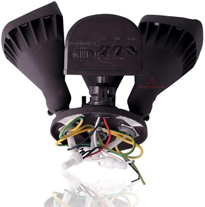 RuggedGrade 30W Turin II Series LED Security Light - Motion Wall Light - 240° Sensor - 3,600 Lumens - 5000K Bright White - Square Heads - Bronze Housing - Outdoor LED Light - DLC 5.1 Premium