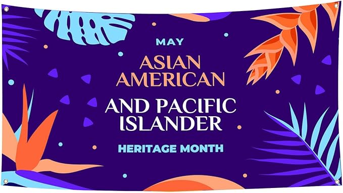 Asian Asian American and Pacific Islander Heritage Month Garden Flag 3 x 6 ft Outdoor Yard Banner Party Decoration Poster