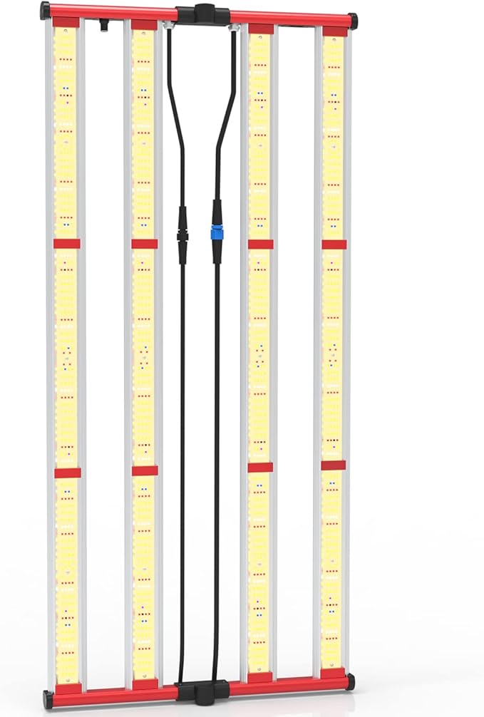 AGLEX 420W Full Spectrum LED Grow Light with UV & IR, 1360 LEDs, Dimmable Daisy Chain, High PPFD Bar Style, 4x5 ft Coverage, Foldable for Indoor Plant Growing, Commercial Seeding Veg Flower - M400