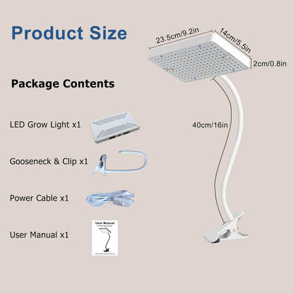 Clip Grow Light LED Full Spectrum UV IR, 25 Watt Veg Seed Starting Seedlings Bonsai Houseplant Plant Light, 2000 Lumen Brightest Grow Lights for Indoor Plants