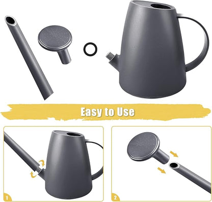 Watering Can for Indoor Plants, Small Watering Cans for House Plant Garden Flower, Long Spout Water Can for Outdoor Watering Plants 1. 8L 1/2 Gallon (Gray)