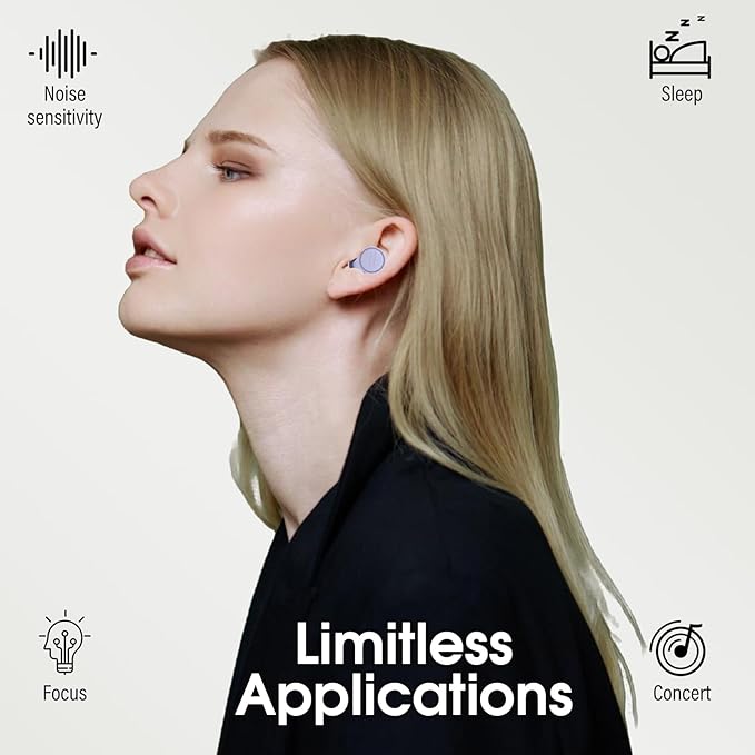 Ear Plugs for Sleeping Noise Cancelling - 35dB Reusable Ear plugs with 7 Eartips and Carry Case - Flexible Hearing Protection - Replaceable Single/Double Eartips for Sleep, Focus, Travel, Work, Purple