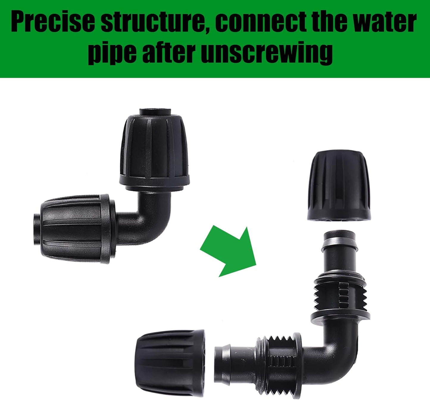 1/2 inch Irrigation Fittings Elbow Connectors For (1/2" ID x0.6-0.63" OD) 16mm Drip Tubing Barbed Connectors-10 Pcs/pack