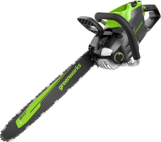Greenworks 80V 20" Brushless Cordless Chainsaw (Great For Tree Felling, Limbing, Pruning, and Firewood), 75+ Compatible Tools, Tool Only, Green