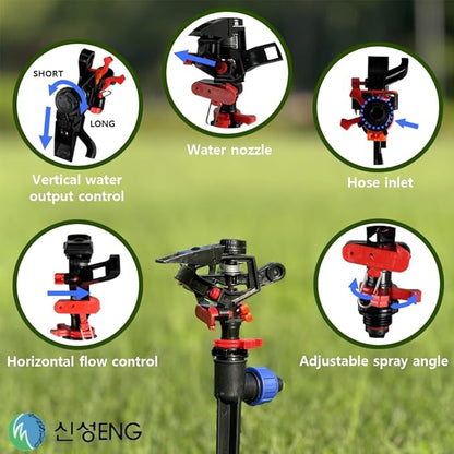 PVC Low Pressure Sprinkler Head, Adjustable 0-360 Degree, Partial Rotation Type