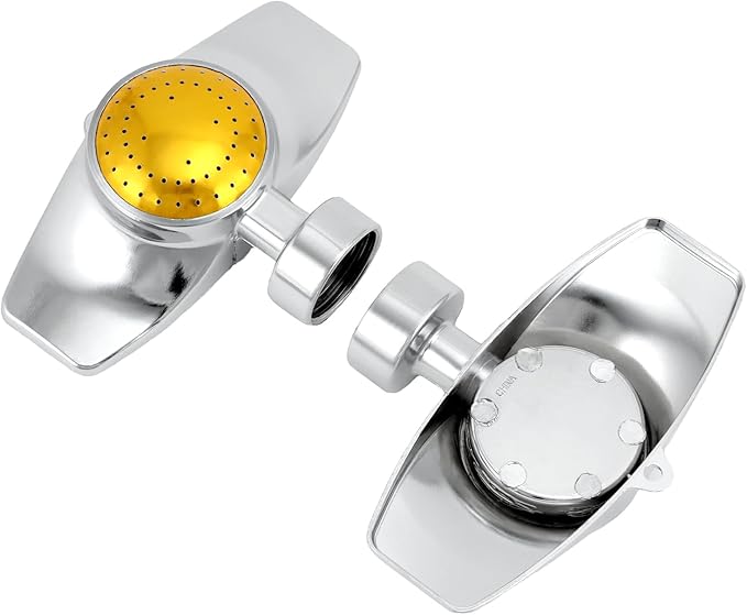 QWORK 2 Pack 360 Degree Metal Spot Sprinkler, Heavy-Duty Circular Design with Adjustable Water Flow, Up to 30-Feet Coverage for Lawns, Gardens & More