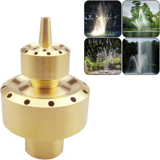 Hooshing Brass Fountain Nozzle 1.5" DN40 Column Water Spray Nozzles Sprinkle Spary Heads Spring Outdoor Garden Pond Park
