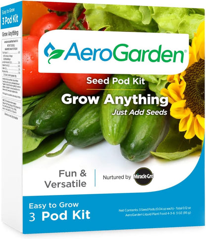 AeroGarden Grow Anything Seed Pod Kit for AeroGarden Hydroponic Indoor Garden, 3-Pod