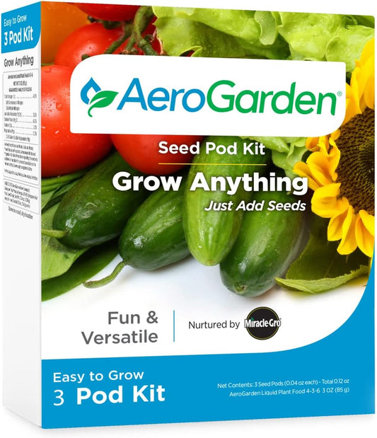AeroGarden Grow Anything Seed Pod Kit for AeroGarden Hydroponic Indoor Garden, 3-Pod