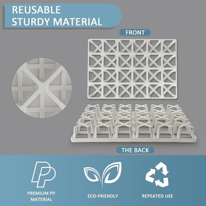 5 Pack Planting Pots Moving Trays for 3 inch(2.7 inch for Exact) Square Nursery Pots, 24 Cell Pots Carrier Holders(White)