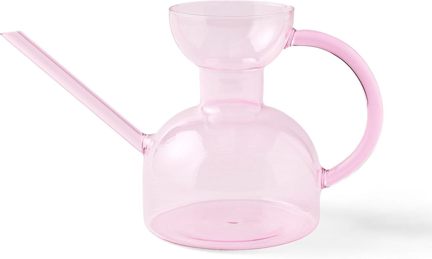 Modern Sprout Plant Watering Can - Handcrafted from Borosilicate Glass - Long Spout Vessel for Indoor Plants - 32 Oz Capacity - Multipurpose Watering Can and Flower Vase for Houseplants (Blush)