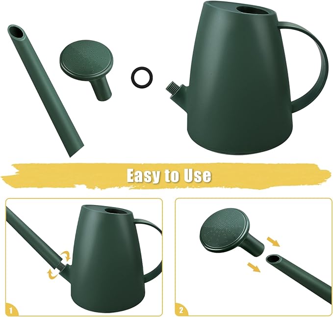 Watering Can for Indoor Plants, Small Watering Cans for House Plant Garden Flower, Long Spout Water Can for Outdoor Watering Plants 1. 8L 1/2 Gallon (Dark Green)
