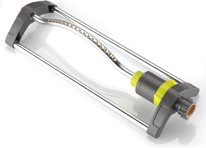 Lawn Sprinkler, GUDWING Metal Oscillating Sprinkler with Brass Nozzles, Water Sprinkler for Lawn Covers up to 3,600 Ft, includes Spray Jet Cleaning Needle, Grey