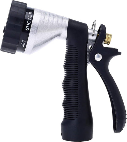 GREEN MOUNT Water Hose Nozzle Spray Nozzle, Metal Garden Hose Nozzle with Adjustable Spray Patterns, Perfect for Watering Plants, Washing Cars and Showering Pets