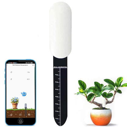 Smart Zigbee Soil Moisture Sensor,Zigbee hub Needed,Accurate Measure Capacitive Probe Moisture/Temperature Meter for Garden Planting Compatible with Homey Hubitat SmartThings Home Assistant