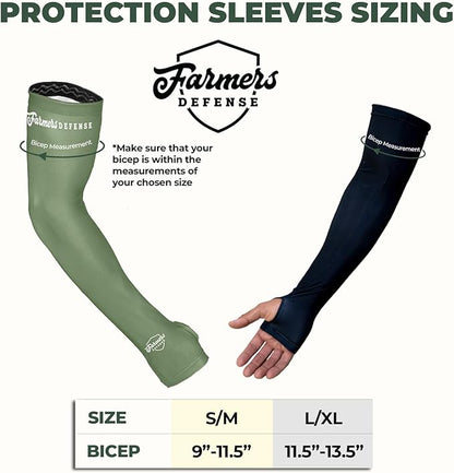FARMER'S DEFENSE Sleeves | UV Cooling Sleeves | Anti-Scratch Sun Protection Arm Sleeves for Gardening Harvesting Outdoors
