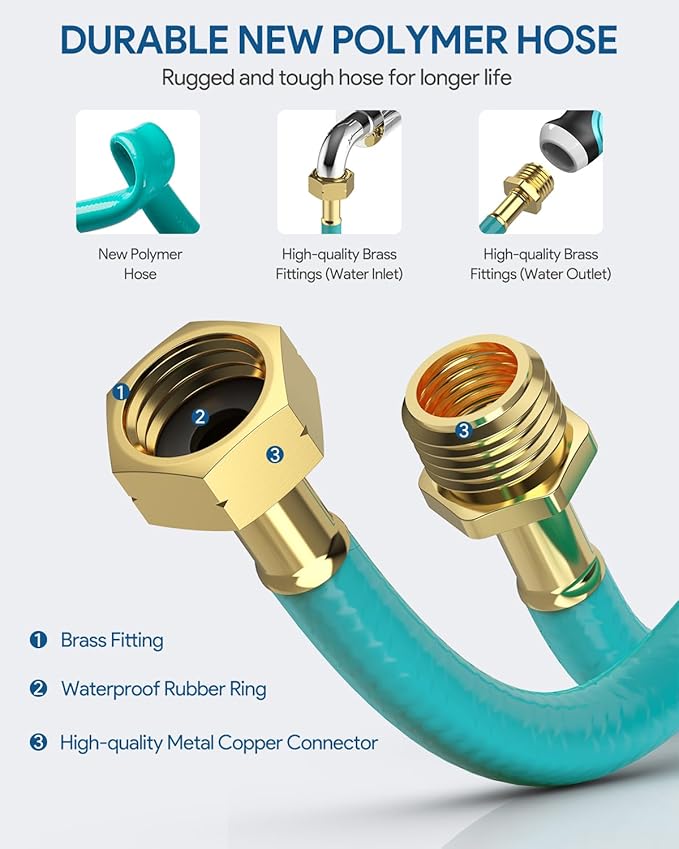 ENEACRO Retractable Garden Hose Reel with Wall Mount 5/8"×66FT with 10 Pattern Hose Nozzle, Brass Connector, Auto Rewind/Any Length Lock/ 180° Swivel Bracket, Ideal for Garden Watering