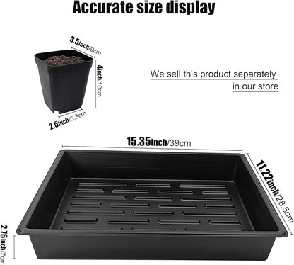 3.5 inch (9CM) Square Nursery Pots 60pcs, Sturdy Seedlings Trays 5 Pcs, Seeds Starter Germination Tray, Microgreenings Planter Nursery Propagation 5 Sets