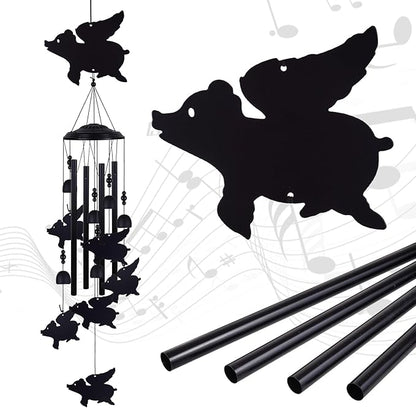 Flying Pigs Wind Chimes Outdoor, Memorial Wind Chimes, Mobile Music Wind Catcher, Fly Pig Wind Chime for Home, Tree, Yard, Patio, Garden Decoration, Festival Gifts for Mom, Xmas Gifts for Pig Lovers