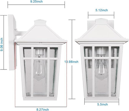 Darkaway 2pcs Outdoor Sconce Lights Wall Light Fixtures, 14inch Large Porch Light Outdoor Wall Anti-Rust Waterproof Aluminum with Glass Exterior Light Fixture for Patio Yard Garage