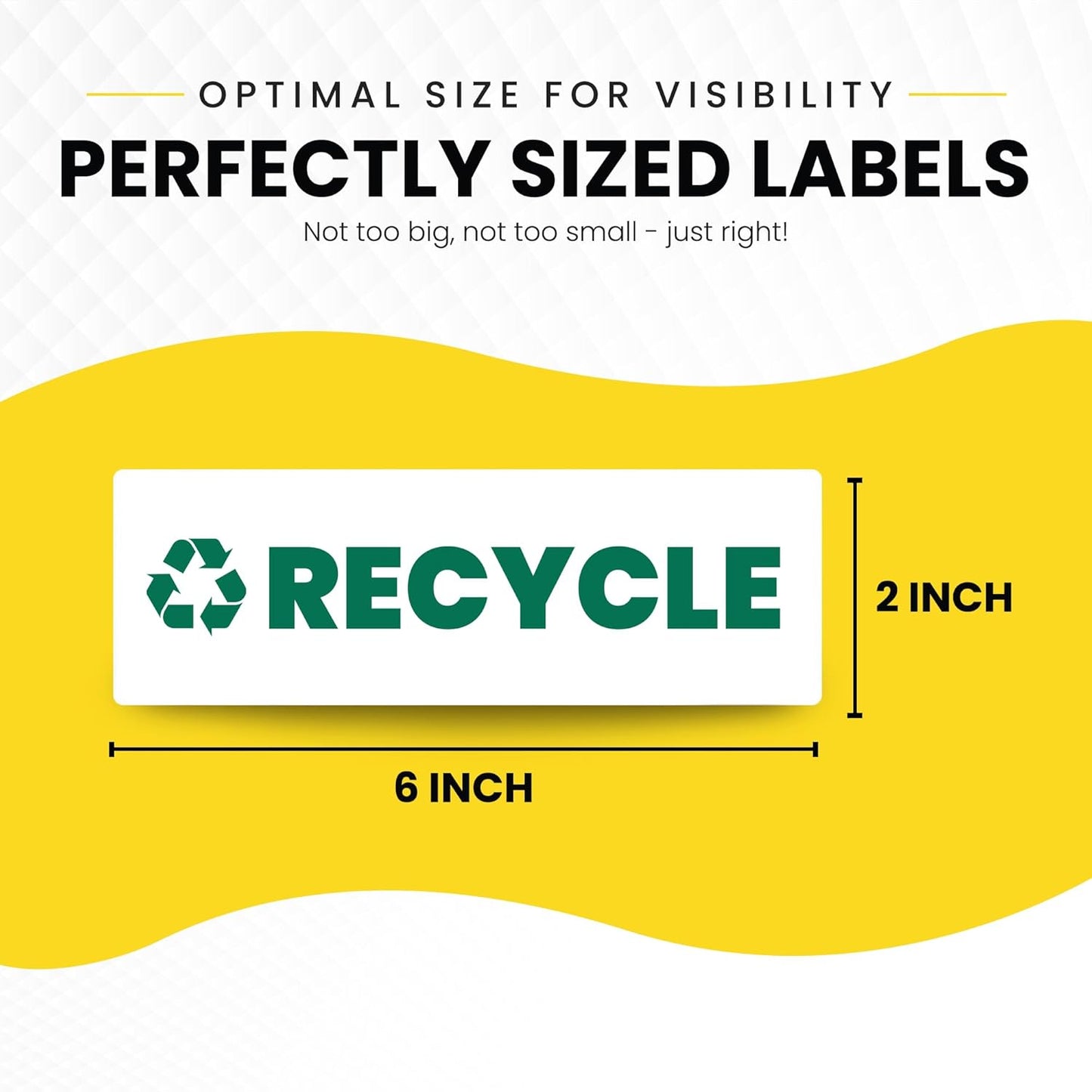 Recycle Sticker for Trash Bins – Heavy Duty, Recycle Only Sticker - 3-5 Year Indoor/Outdoor Rated - Heavy Duty, Weather Proof, Ultra Durable - USA Made (6x2 inch), 4 Labels
