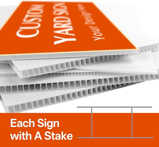 Custom Yard Sign with Stakes, Personalized Decorative Signs for Outside, Customized Full Color Lawn Sign, Double Sided Print Signs Outdoor, 1 Pack 18”x24”