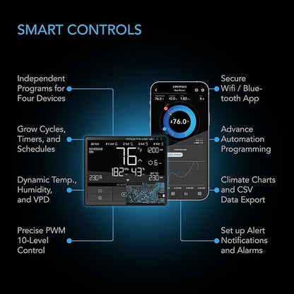 AC Infinity Advance Grow System 4x4, 4-Plant Kit, WiFi-Integrated Grow Tent Kit, Automate Ventilation, Circulation, Schedule Full Spectrum Samsung LM301H LED Grow Light, 2000D Mylar Tent