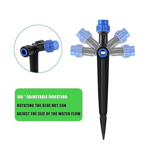 16.4FT Quick-Connect Drip Irrigation Kit with Adjustable Fan-Shaped Drippers for Garden Watering, Saving Water Automatic Irrigation Equipment for Greenhouse Raised Bed and Plants Vegetable Garden