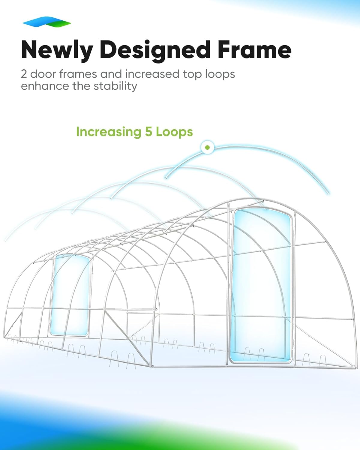 Quictent Premium Greenhouse Swing Door Large Walk-in Green Houses for Outdoors, Upgraded Tunnel Hoop House Frame and Cover for Outside Garden Plant, 2 Swing Door 10 Screen Window, 25x10x6.6 FT, White