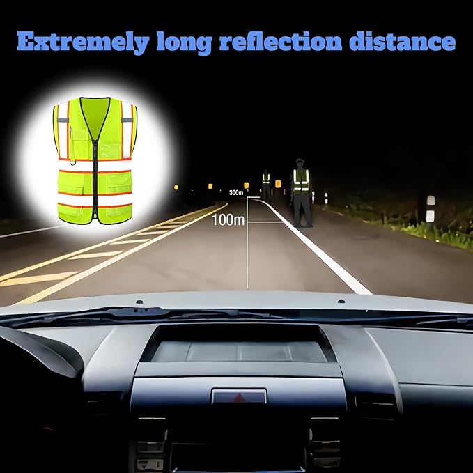 Custom Safety Vest High Visibility Reflective Customized Logo Construction Work Vests Dual Tone Reflective Strips