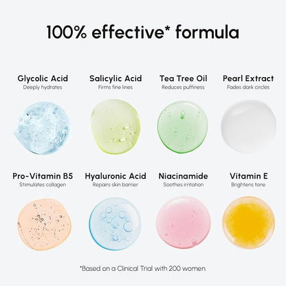 MAREE Glycolic Acid Pads - Toner Pads for Face Cleansing - Exfoliating Pad with Tea Tree Oil, Salicylic Acid & Vitamins E, B3, B5 - Acne Clearing, Skin Pore Resurfacing & Radiance Device - 50 Count