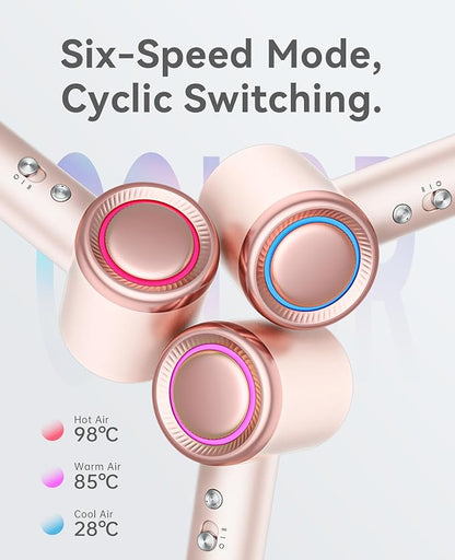 Hair Dryer with Diffuser, CONFU Hair Dryers for Women, Diffuser Hair Dryer High Speed Professional Ionic Blow Dryer for Fast Drying, Hair for Curly Hair for Home Travel